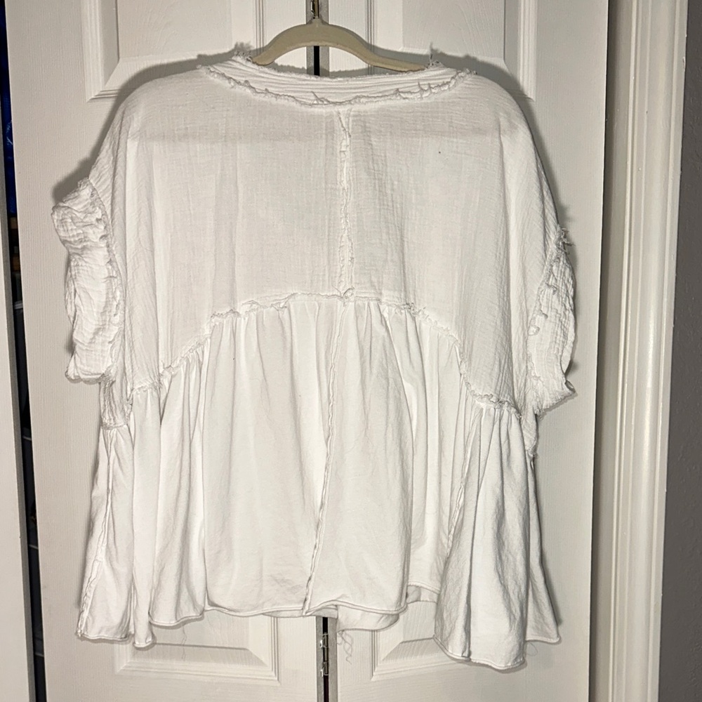 Altar'd State White Ruffled Blouse - Picture 3 of 3